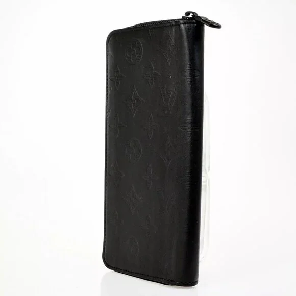 LOUIS VUITTON Vertical Long Zippy Wallet Monogram Shadow Black M62902 62FB267
